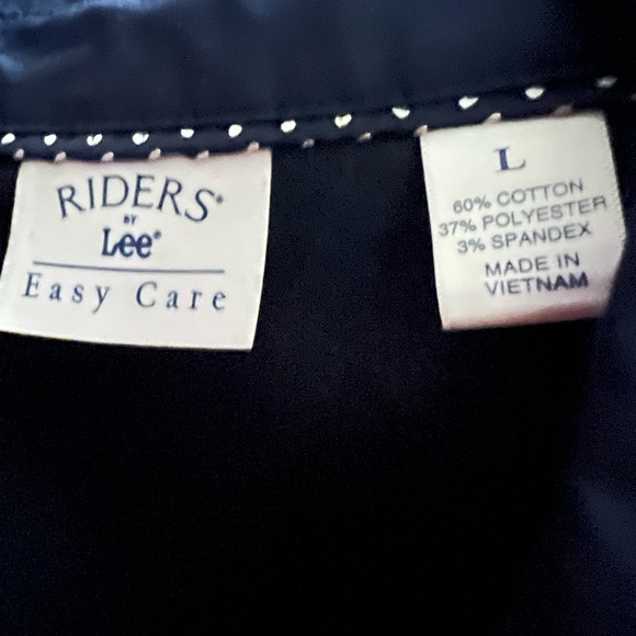 Riders by Lee easy care navy button down shirt size large - Picture 3 of 3